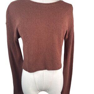 2/$30 ZARA Small Trafaluc Womens Brown Knit Crop Sweater
